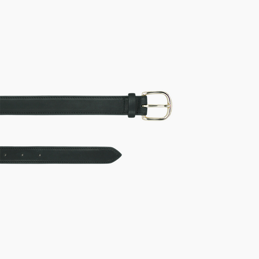 Formal Belt Black Baranil Calf With Silver Buckle - Aura