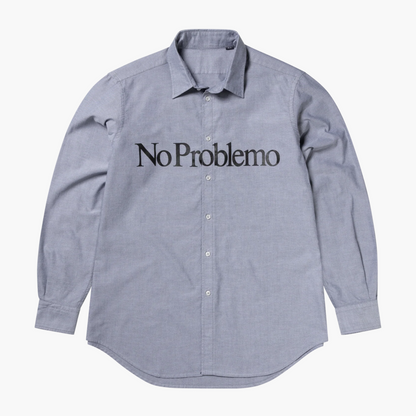 No Problemo LS Stripe Oxford Shirt Charcoal Aries no problemo
