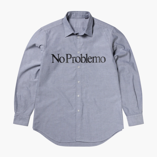 No Problemo LS Stripe Oxford Shirt Charcoal Aries no problemo