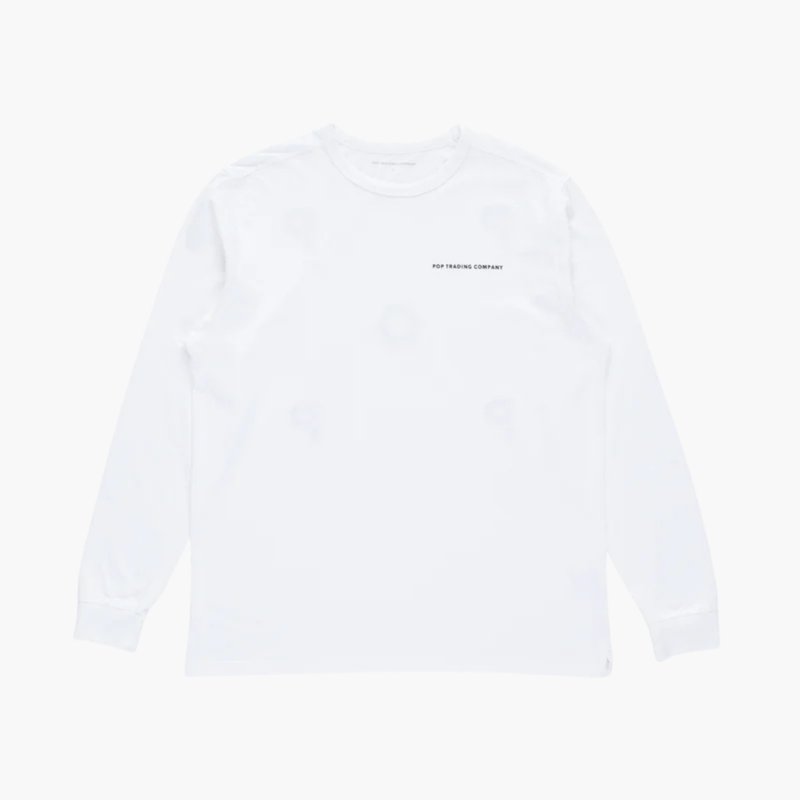 Logo longsleeve t-shirt - white/black Pop trading company