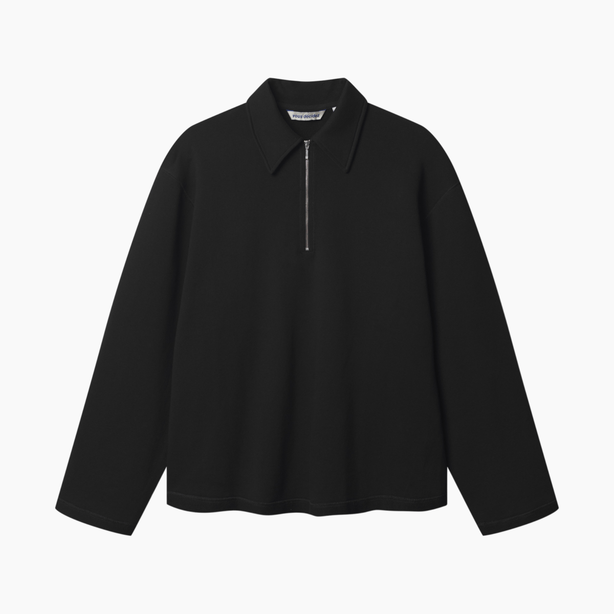 Vous Décidez LIGHT ZIP TOP - BLACK packshot plat - boutique homme Rennes - Aura Store — photo 1