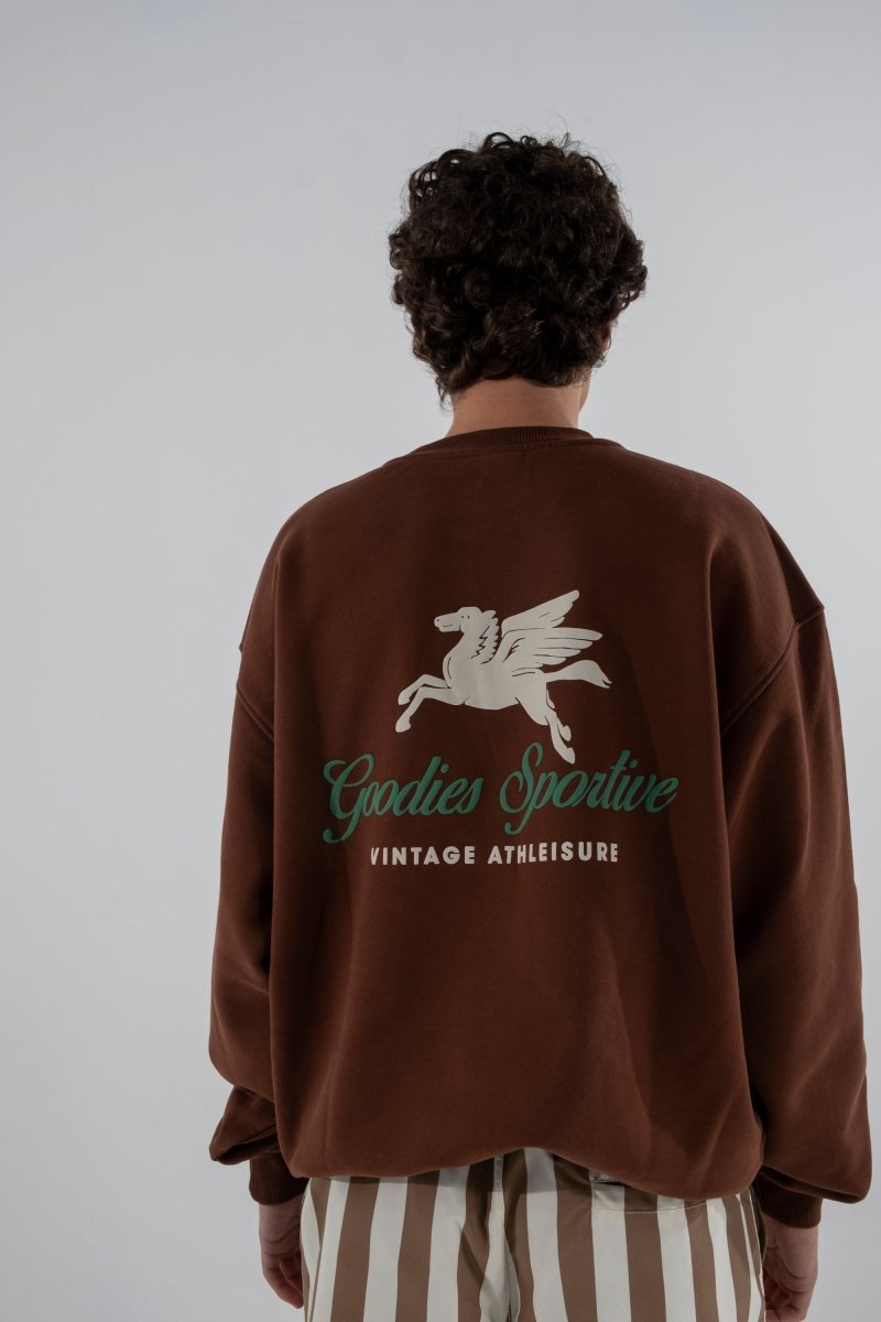 Goodies Sportive 550G Premium chocolate crewneck porté de dos — photo 2