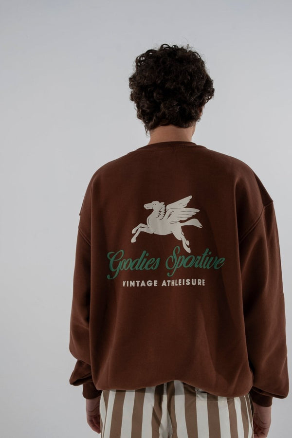Goodies Sportive 550G Premium chocolate crewneck porté de dos