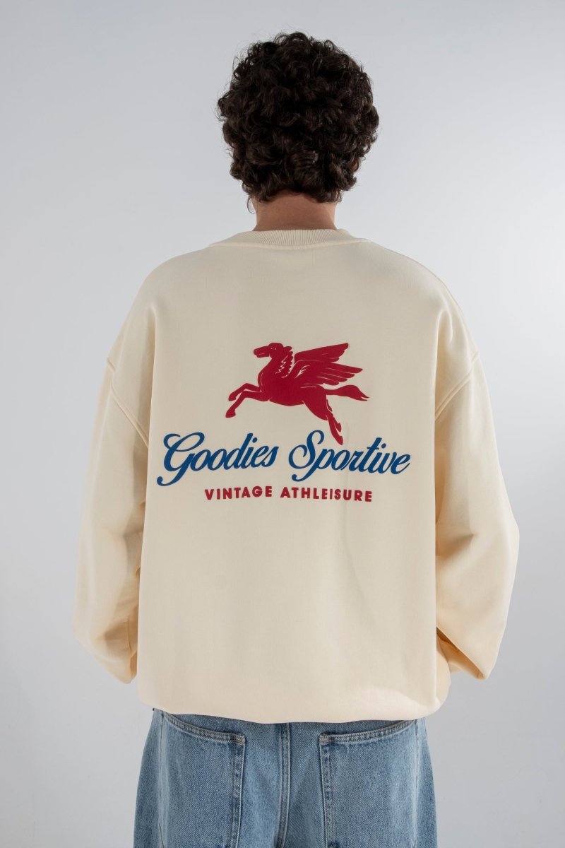 Goodies Sportive 550G Pegasus butter crewneck porté de dos — photo 2