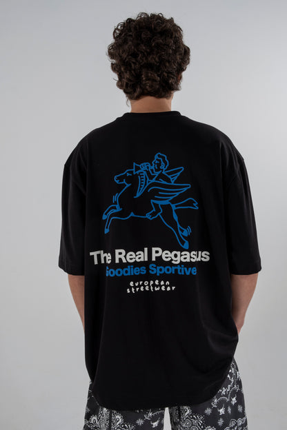 Real pegasus black tee - Aura