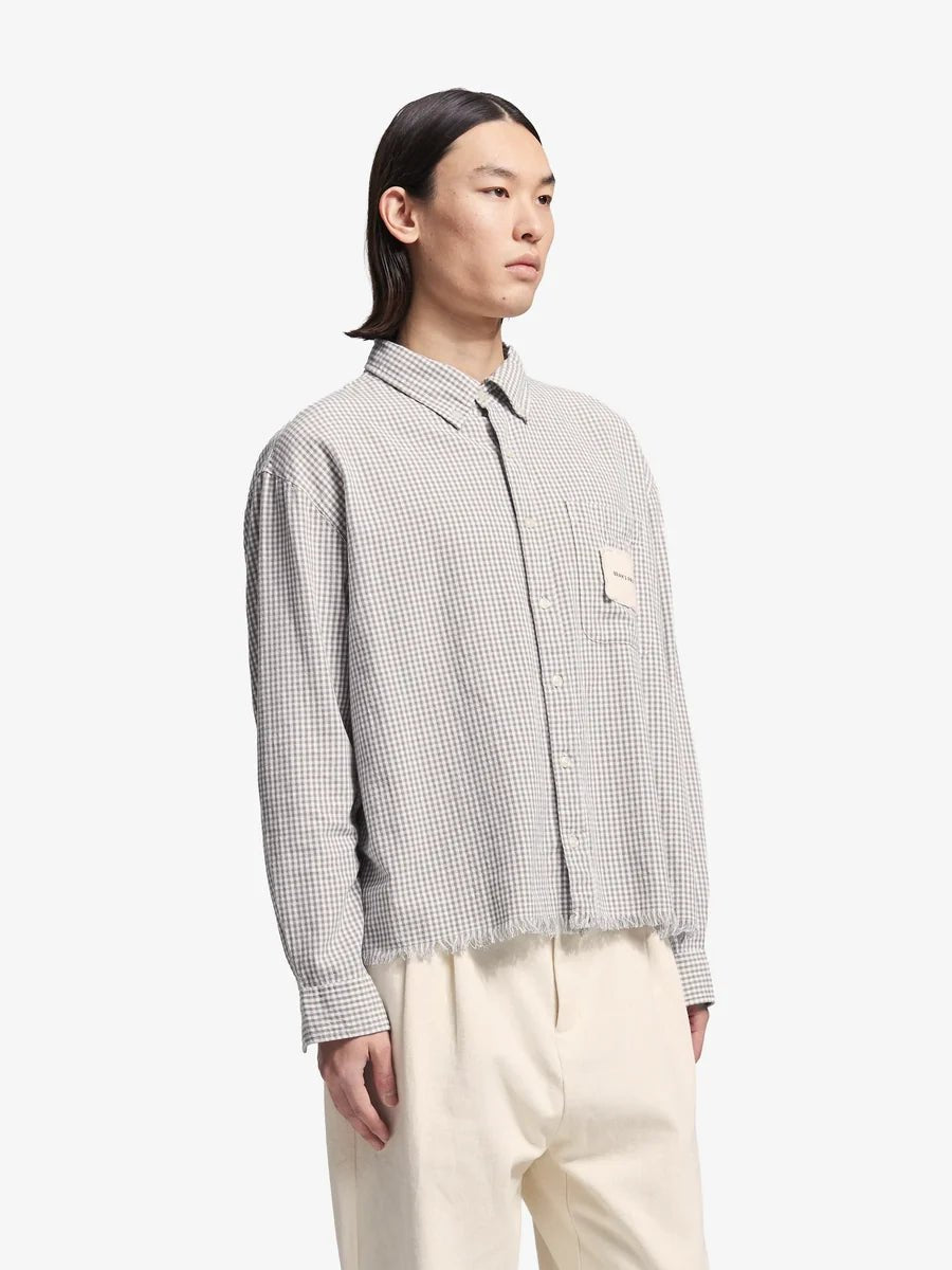 Distressed Farmer's Shirt LS Bram's Fruit olive green portée, vue de profil — photo 2