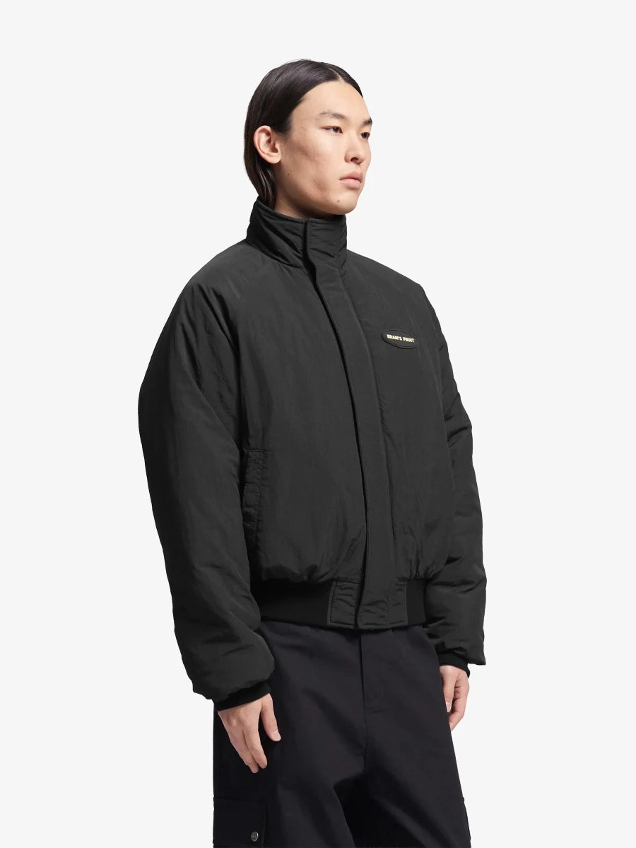 REVERSIBLE BOMBER JACKET - Black BRAM'S FRUIT - vue de trois quarts portée