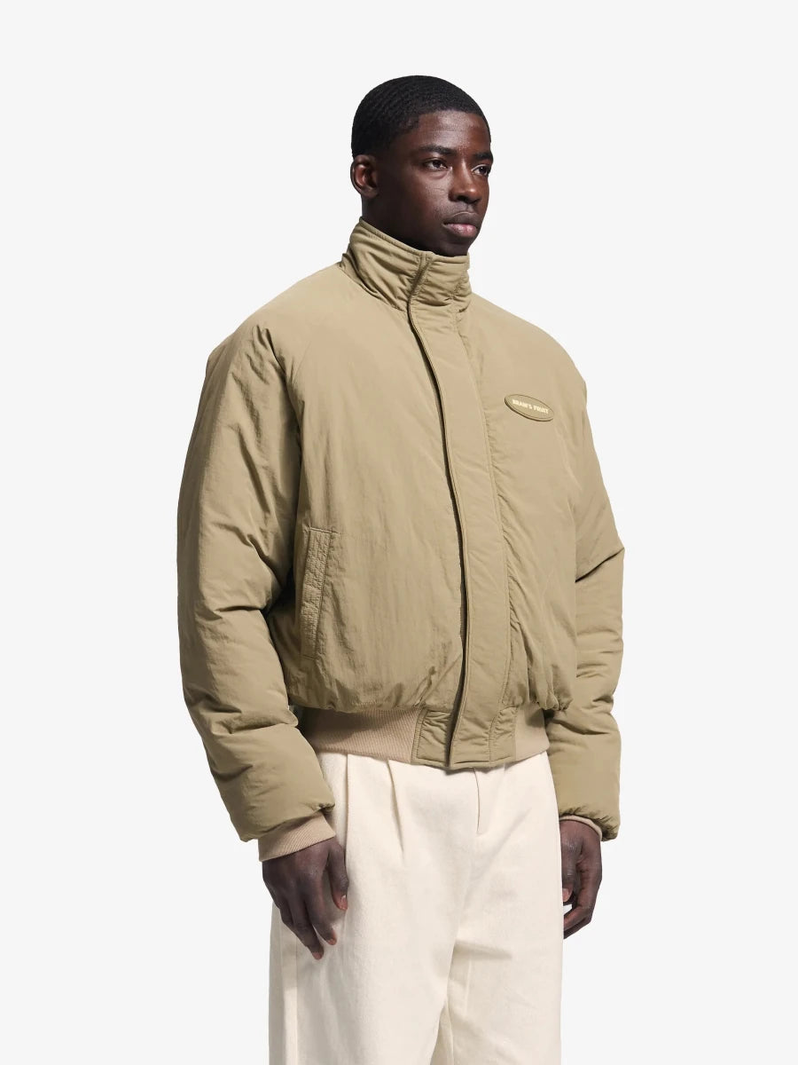 REVERSIBLE BOMBER JACKET - Olive Green BRAM'S FRUIT - vue de trois quarts portée
