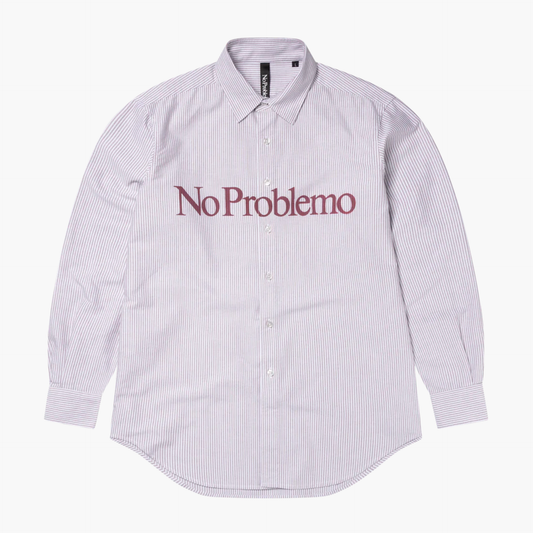 No Problemo LS Stripe Oxford Shirt Red Aries no problemo