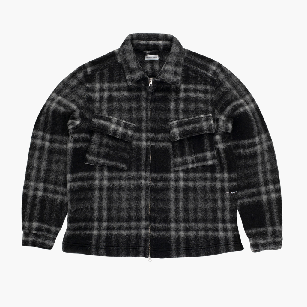 Checked wool shirt jacket Pop trading company