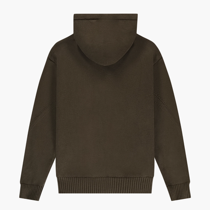 Chunky Knit Zip Up Hoodie - Acid Brown The New Original