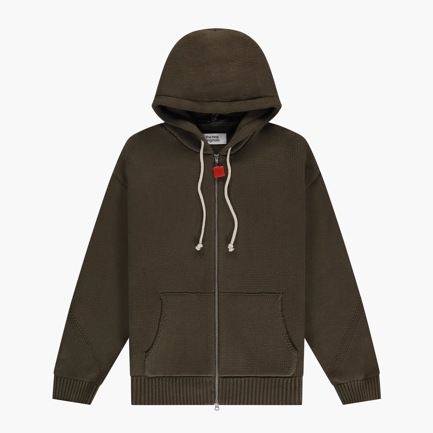 Chunky Knit Zip Up Hoodie - Acid Brown The New Original