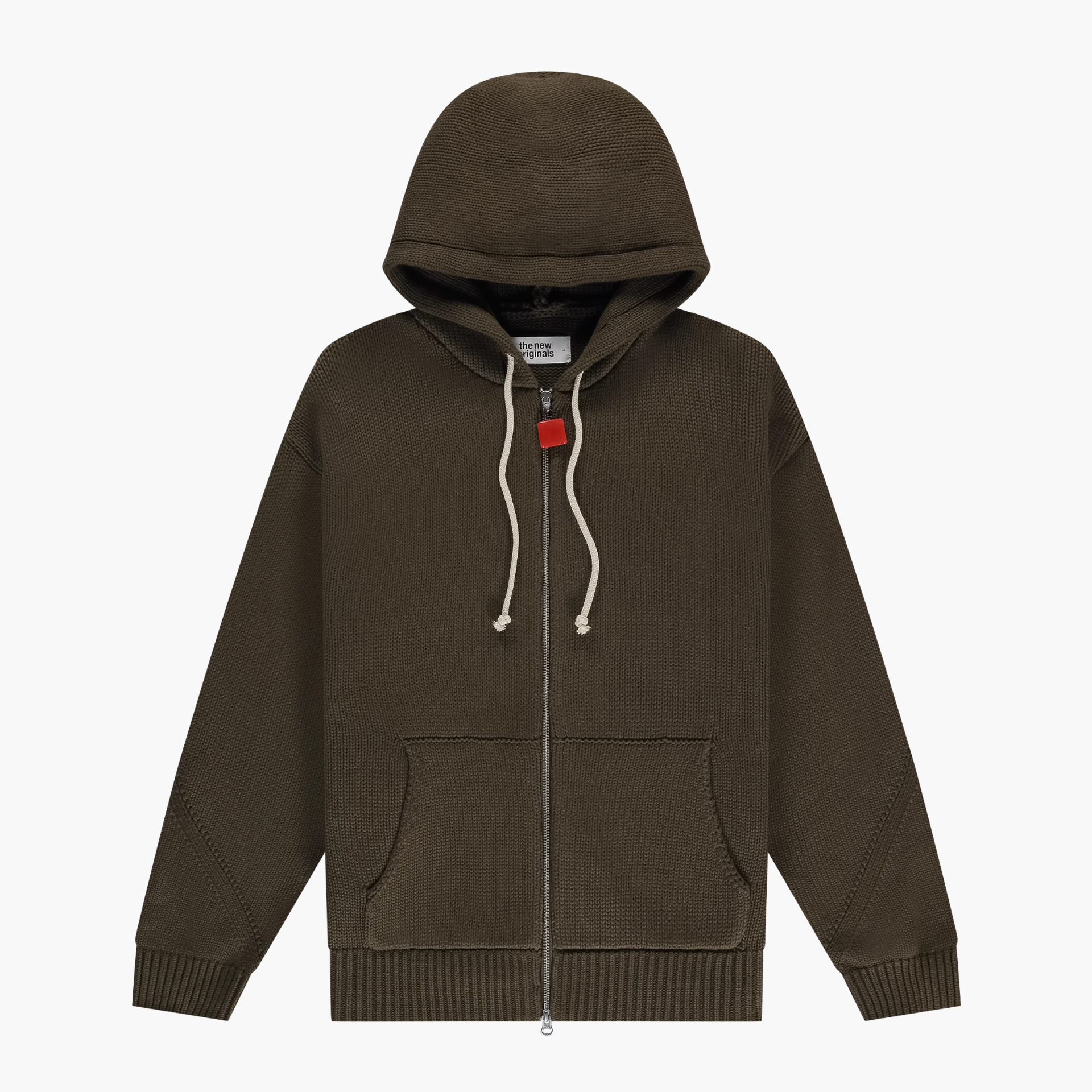 Chunky Knit Zip Up Hoodie - Acid Brown The New Original