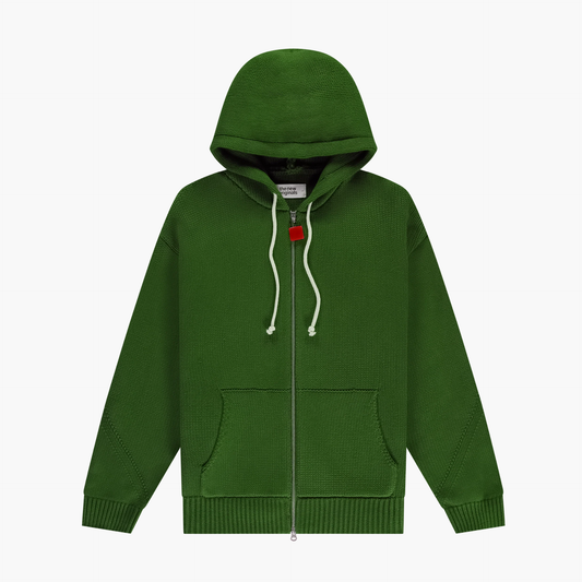 Chunky Knit Zip Up Hoodie - Forest Elf The New Original