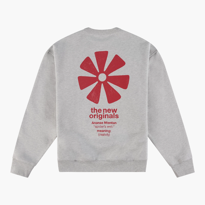 adinkra crewneck light grey melange The New Original