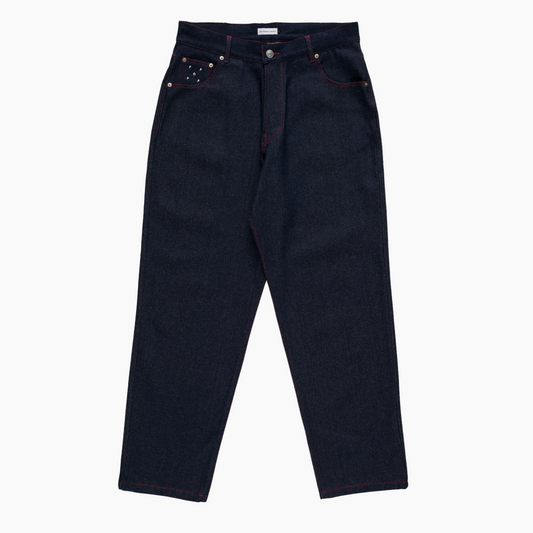 drs pants - raw denim / haute red - Aura