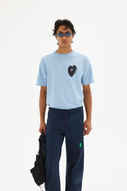 CALIFORNIA COTTON TEE - Run in Love Light Blue DISTRICT VISION - détail de la matière