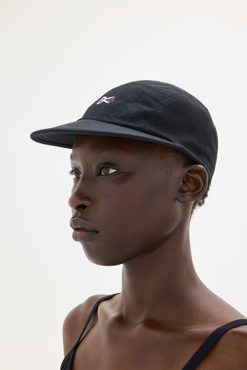 NYLON PANELED MESH HAT - Black DISTRICT VISION - portée de profil