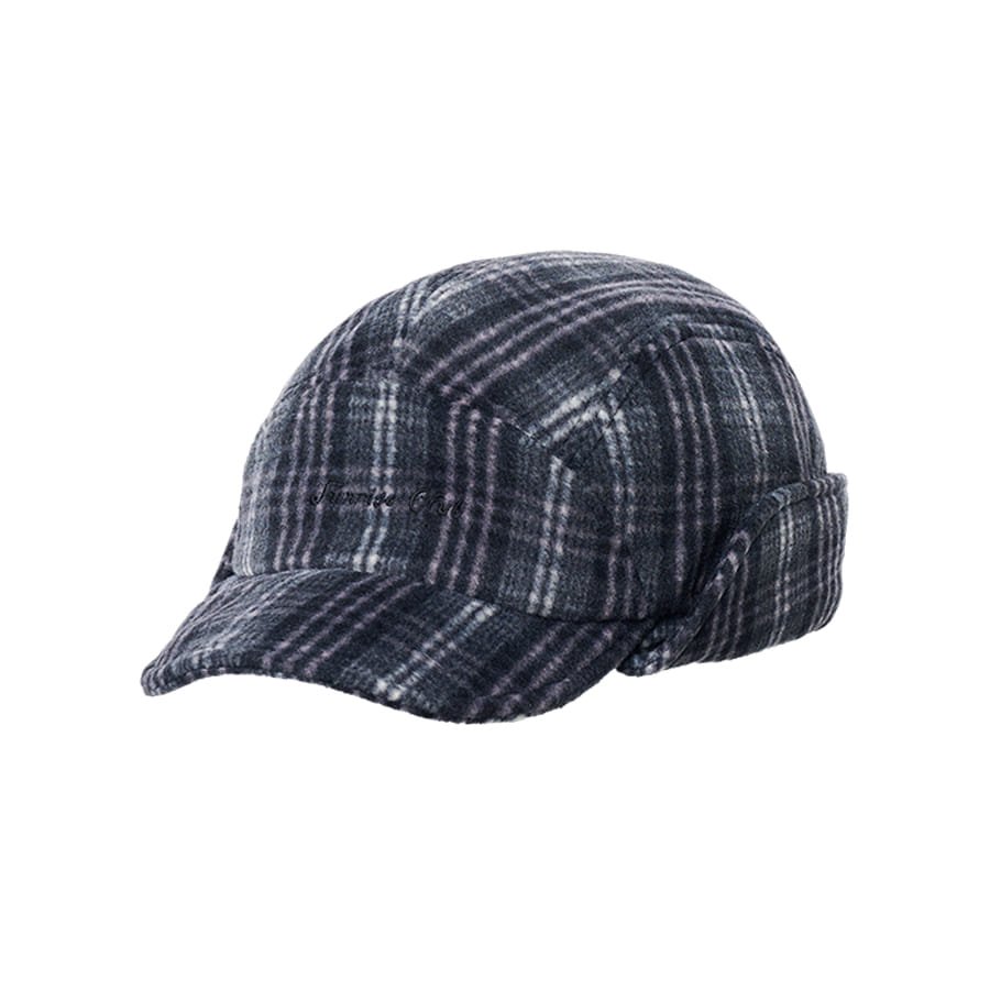 Kappy Fleece Check Trooper Hat Black - Aura Store