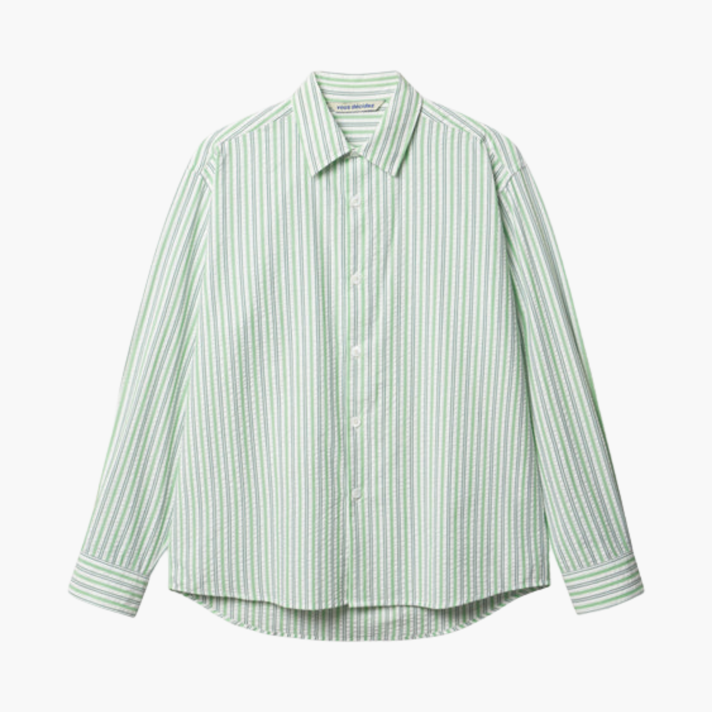 FIND SHIRT - GREEN / WHITE  SEERSUCKER STRIPE Vous Décidez