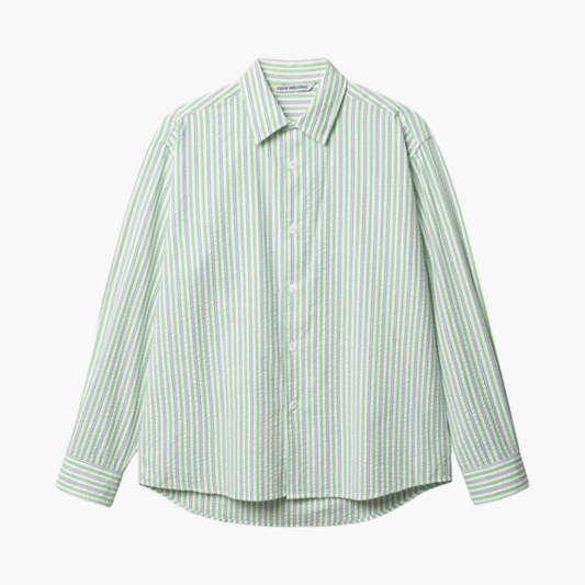 FIND SHIRT - GREEN / WHITE  SEERSUCKER STRIPE Vous Décidez