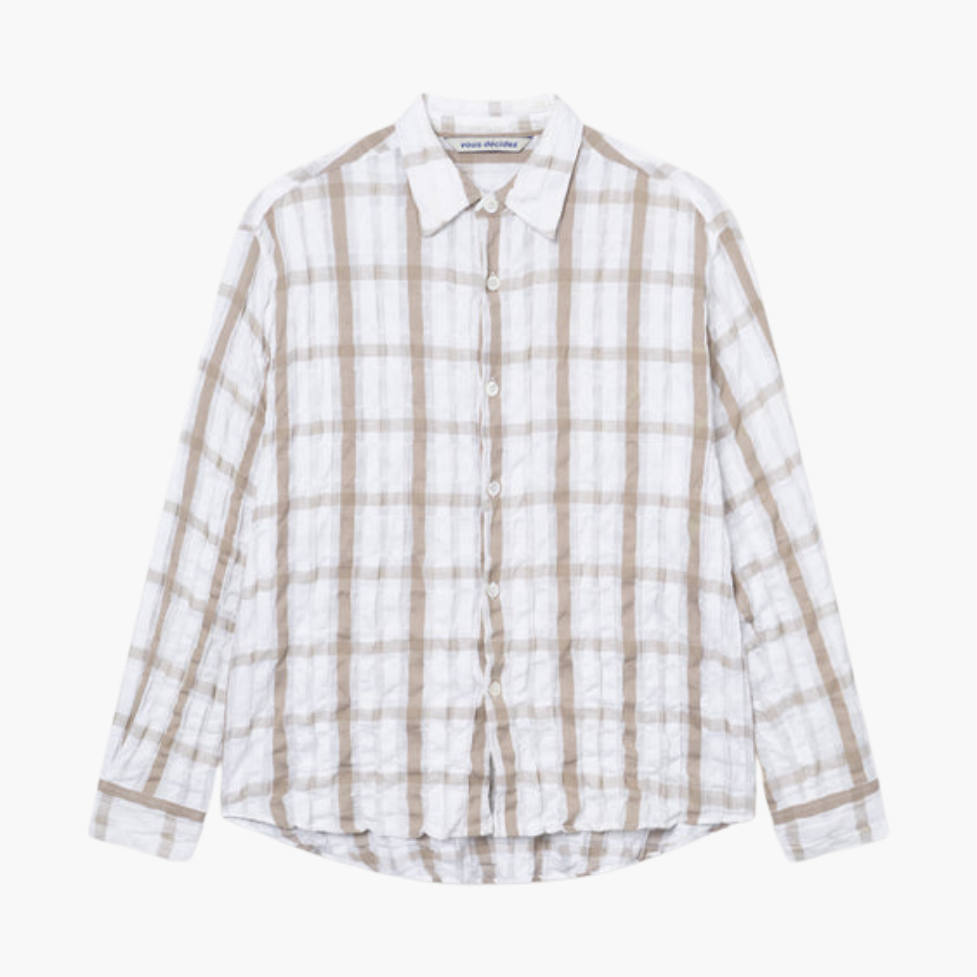 FIND SHIRT - WHITE / SAND CHECK Vous Décidez