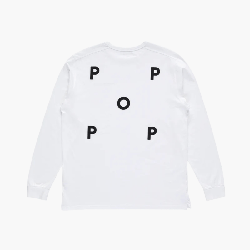 Logo longsleeve t-shirt - white/black Pop trading company