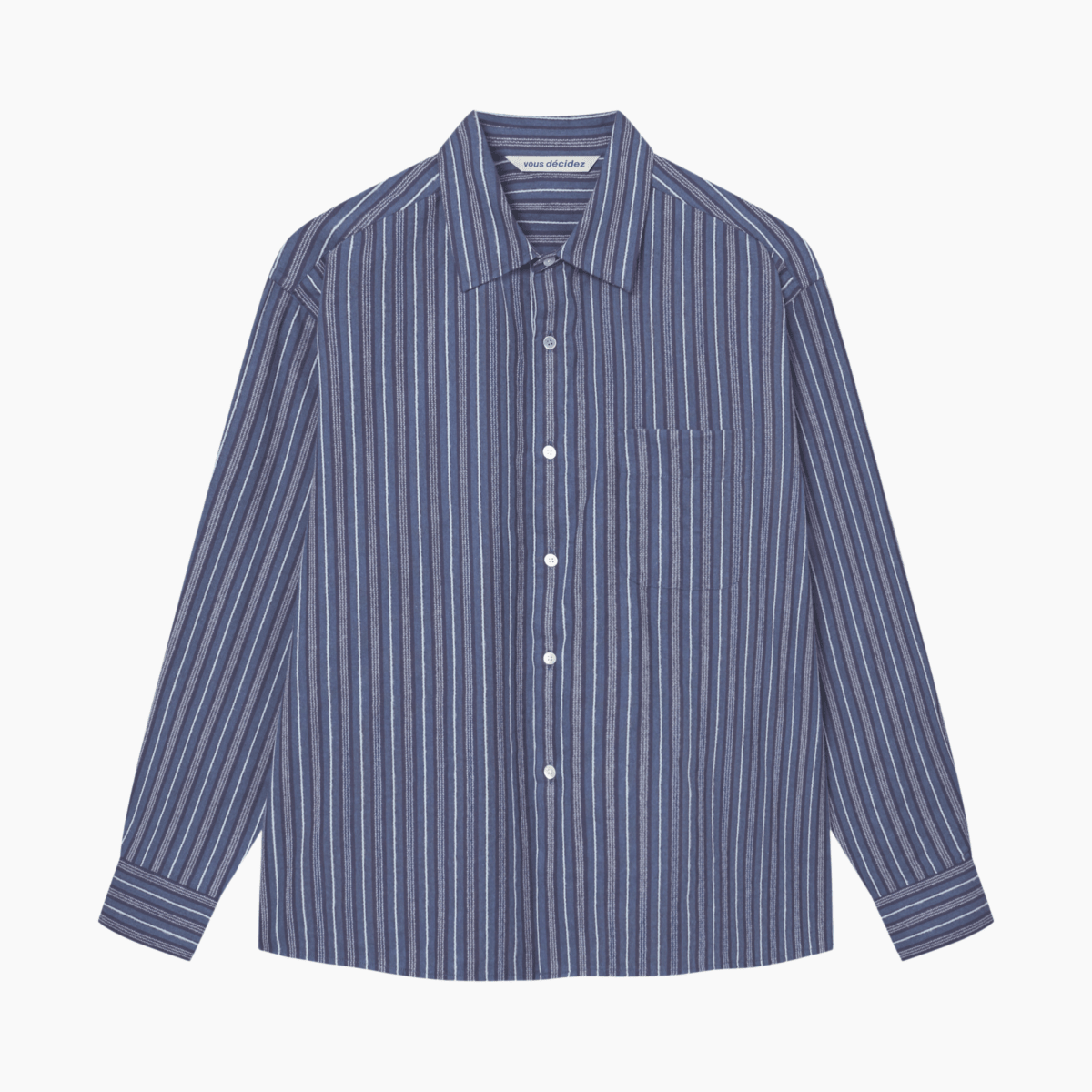 FLAT SHIRT - NAVY / BLUE / WHITE STRIPE - Aura