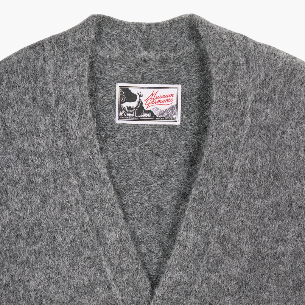ALPACA CARDIGAN - Gris chiné foncé MUSEUM GARMENTS
