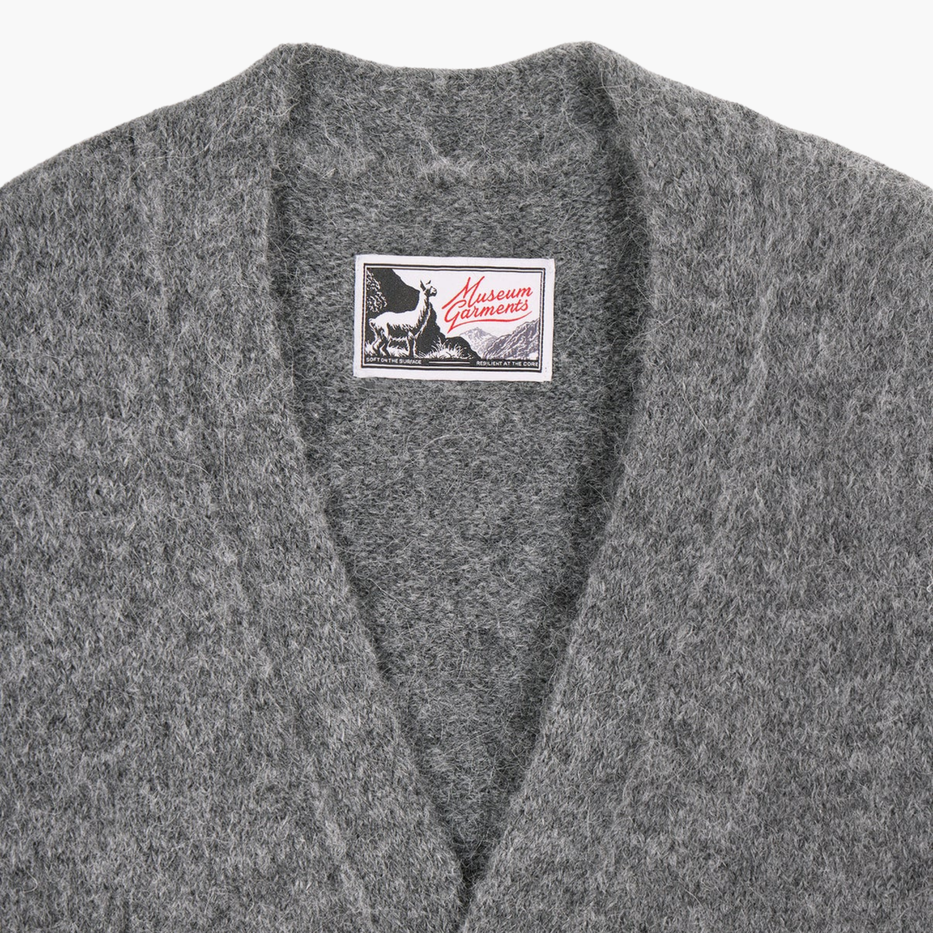 ALPACA CARDIGAN - Gris chiné foncé MUSEUM GARMENTS