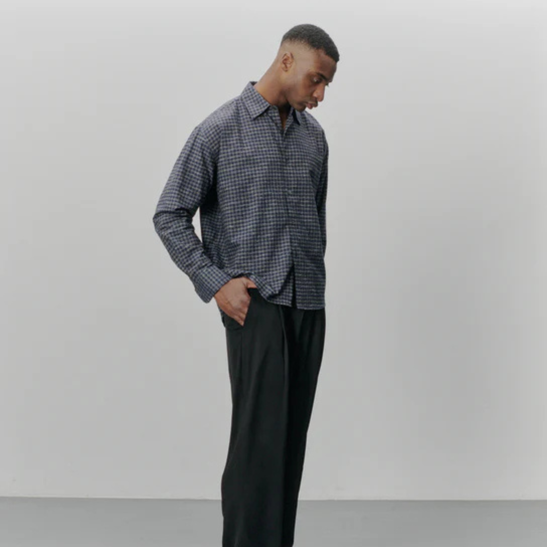 MADE SHIRT - NAVY/BLUE/GREY Aura