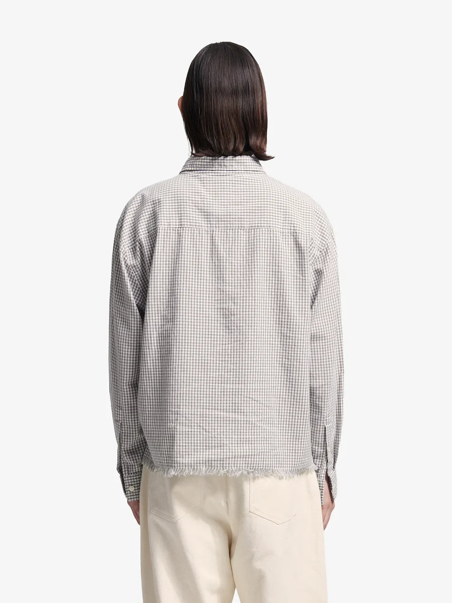Distressed Farmer's Shirt LS Bram's Fruit olive green portée, vue de dos — photo 3