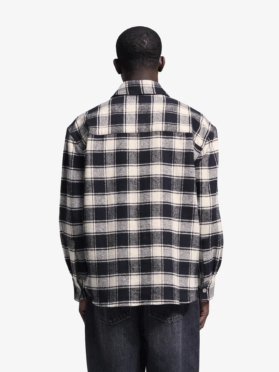 Flanel Overshirt Bram's Fruit black portée, vue de dos — photo 5