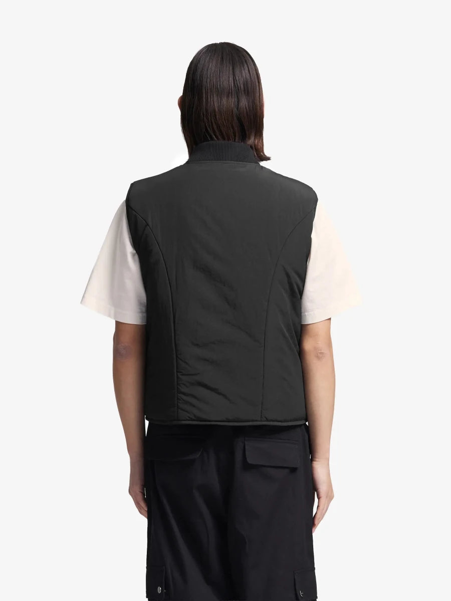 REVERSIBLE PADDED VEST - Black BRAM'S FRUIT - vue de dos portée