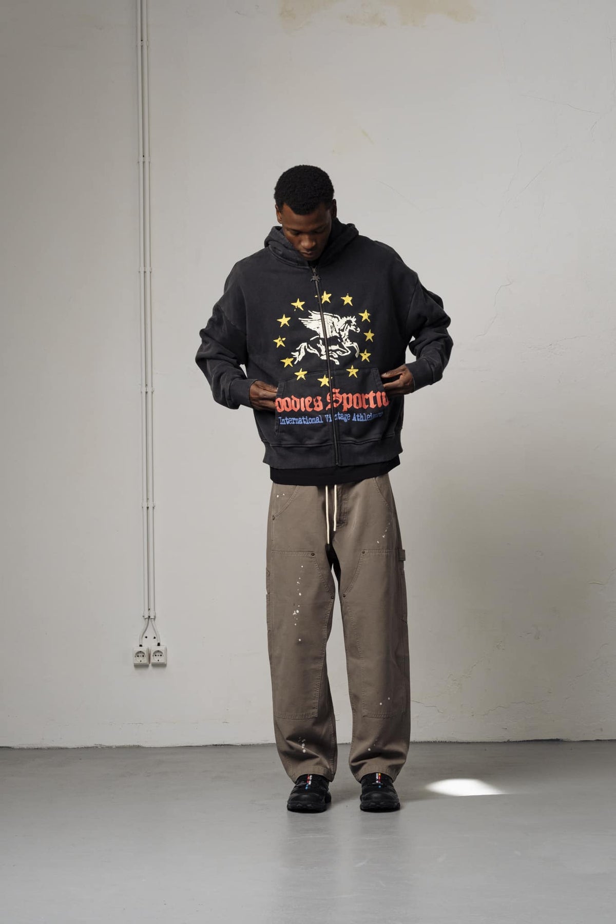PEGASUS UNION HOODIE - Washed Black GOODIES SPORTIVE - porté vue alternative — photo 2