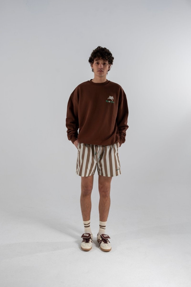 Goodies Sportive 550G Premium chocolate crewneck porté de face — photo 1