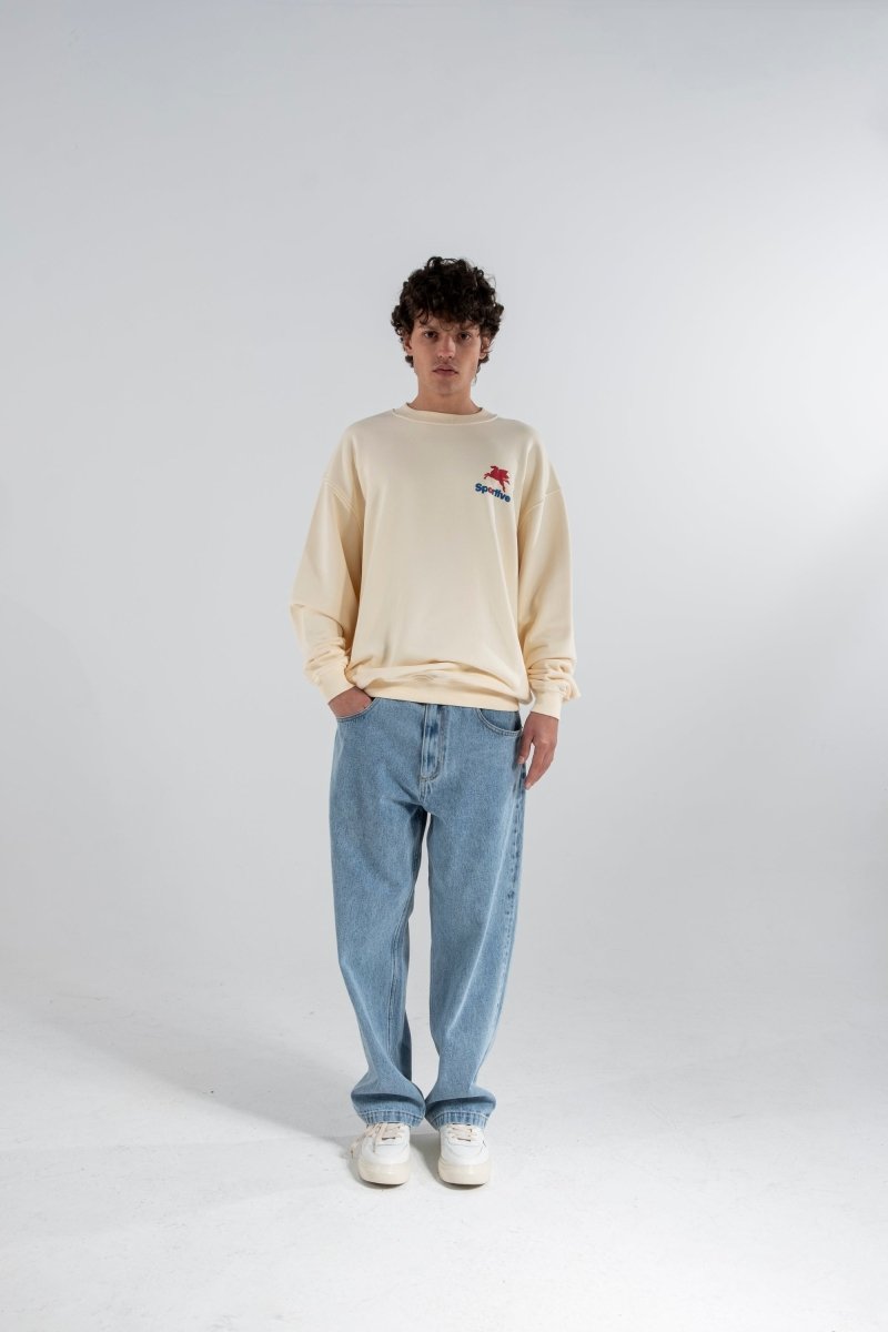 Goodies Sportive 550G Pegasus butter crewneck porté de face — photo 1