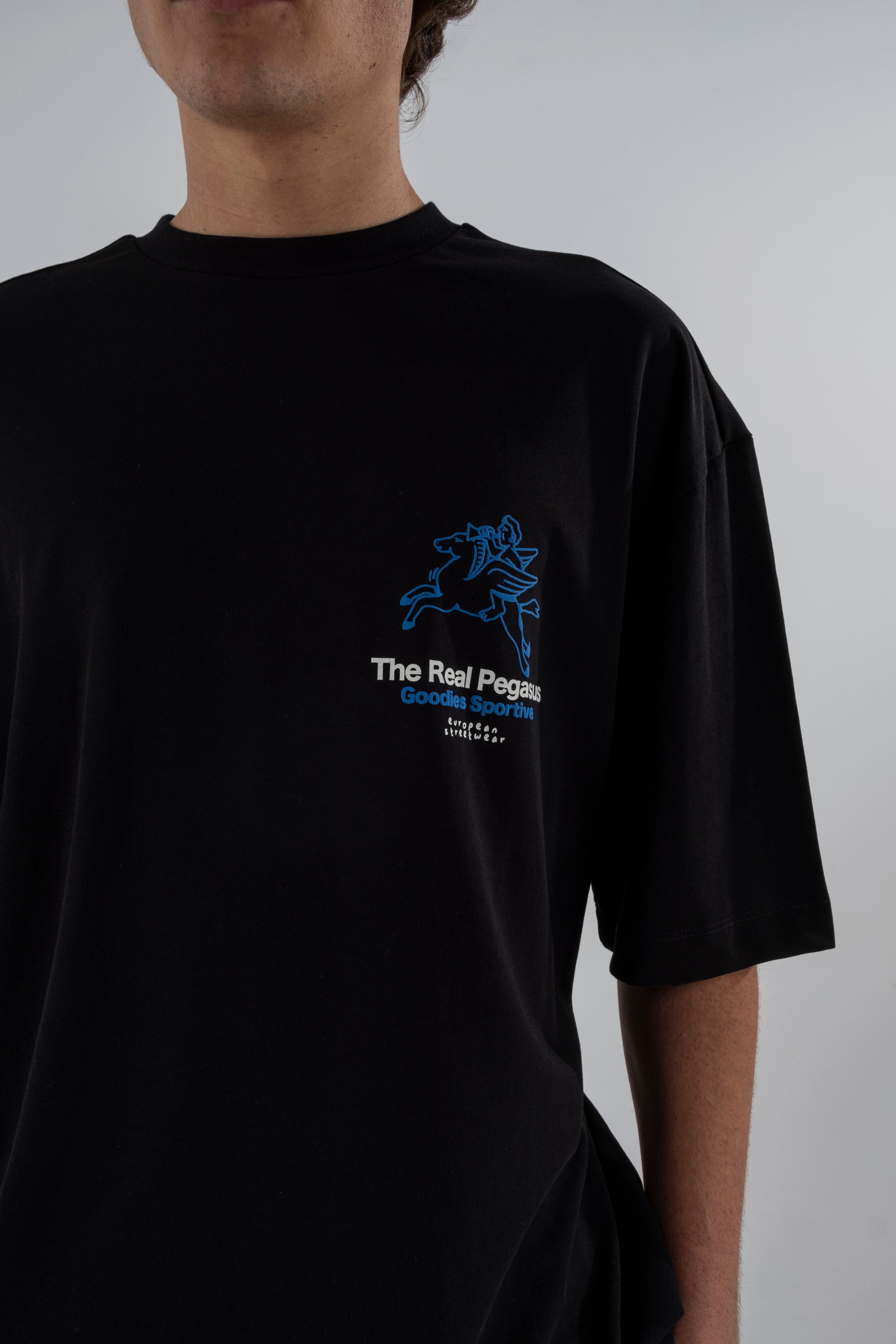 Real pegasus black tee - Aura