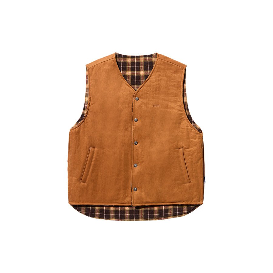 Kappy Reversible Nylon Check Vest Orange - Aura Store — photo 1