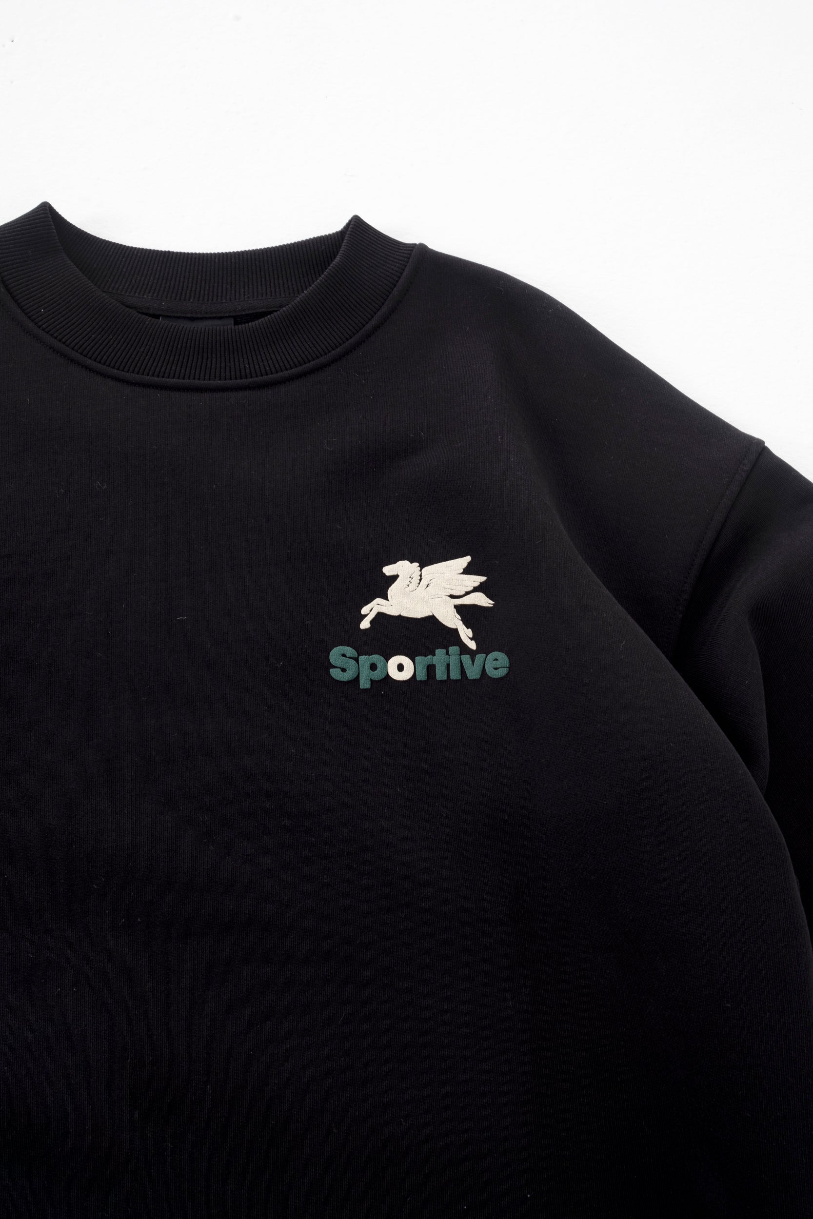 550G Premium black crewneck puff sprint - Aura