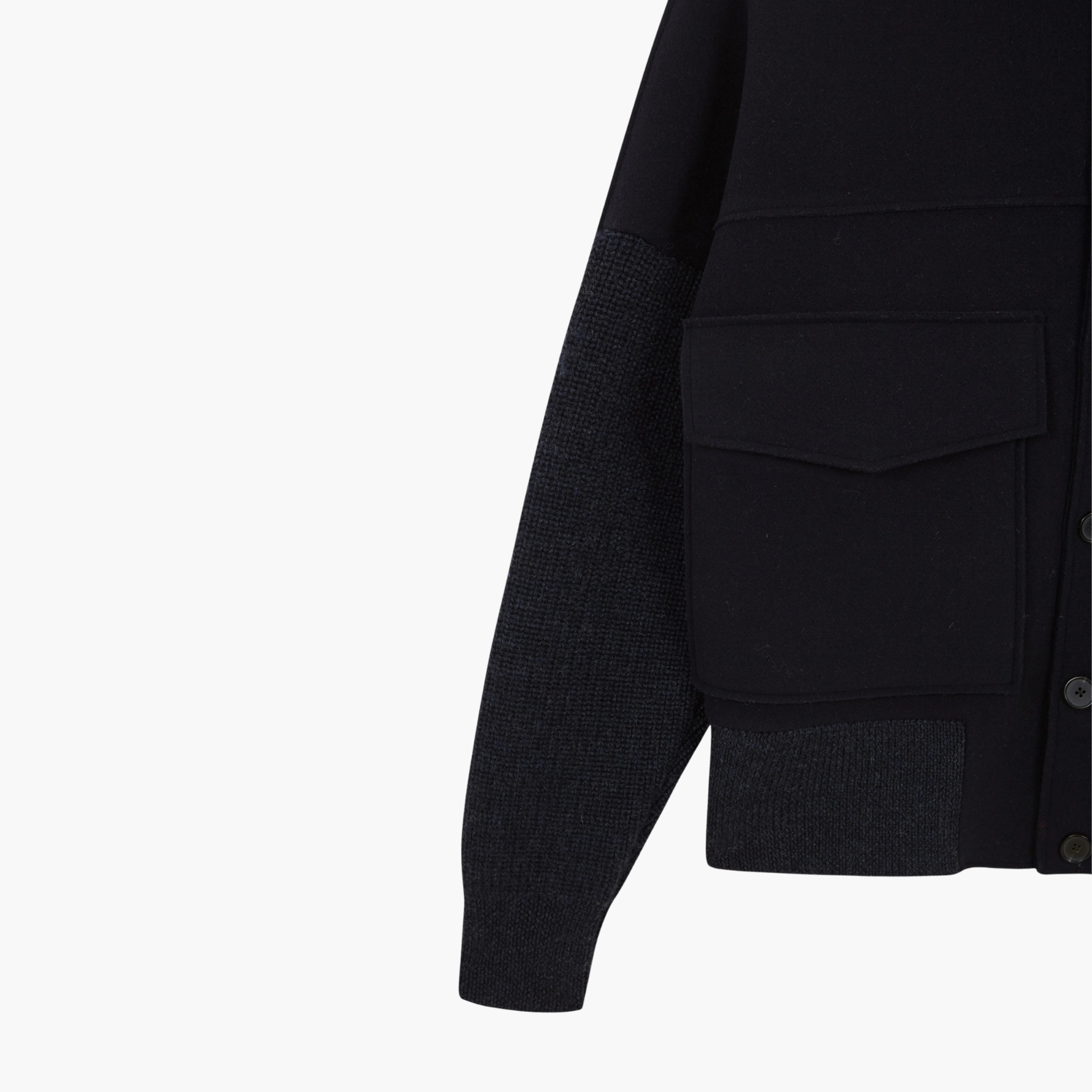 BLUE KNIT/FELT JACKET Camisas Manolo