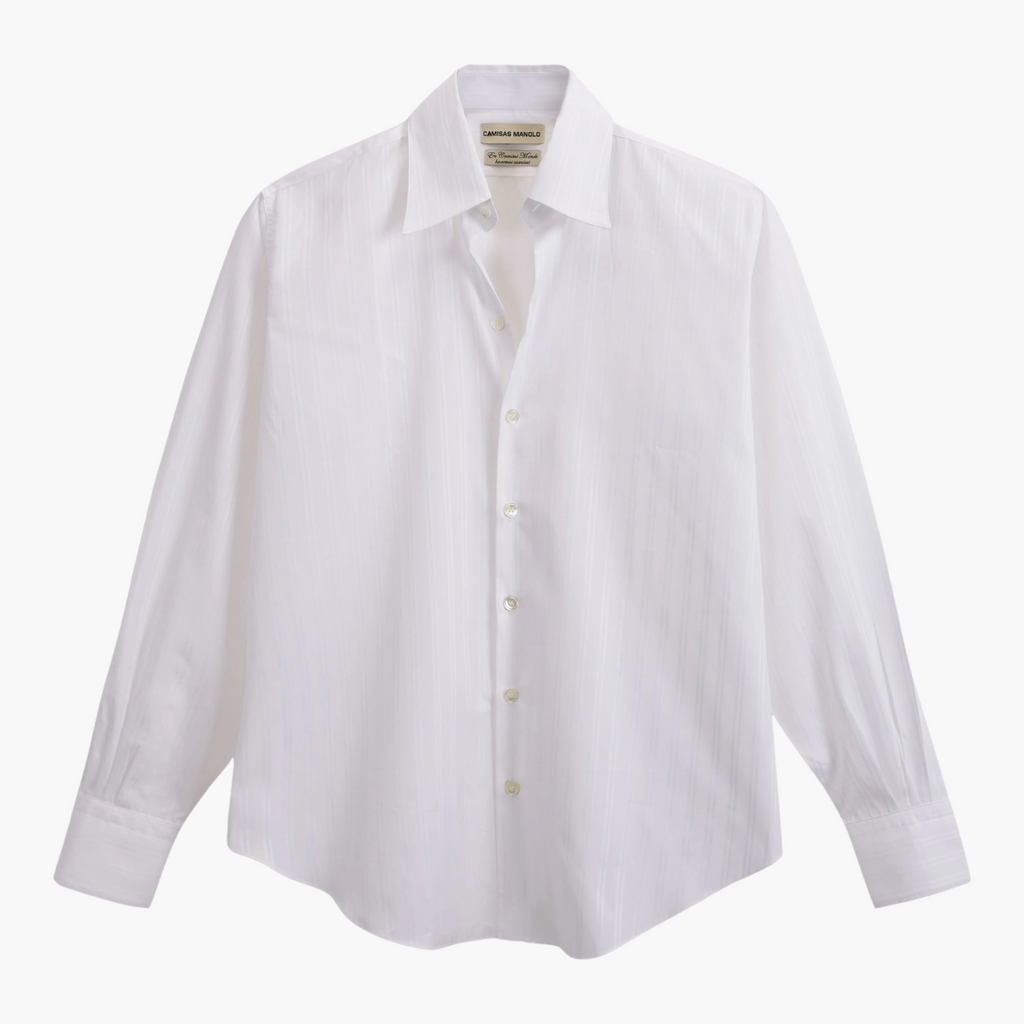 WHITE/WHITE STRIPES NORMAL SHIRT Camisas Manolo