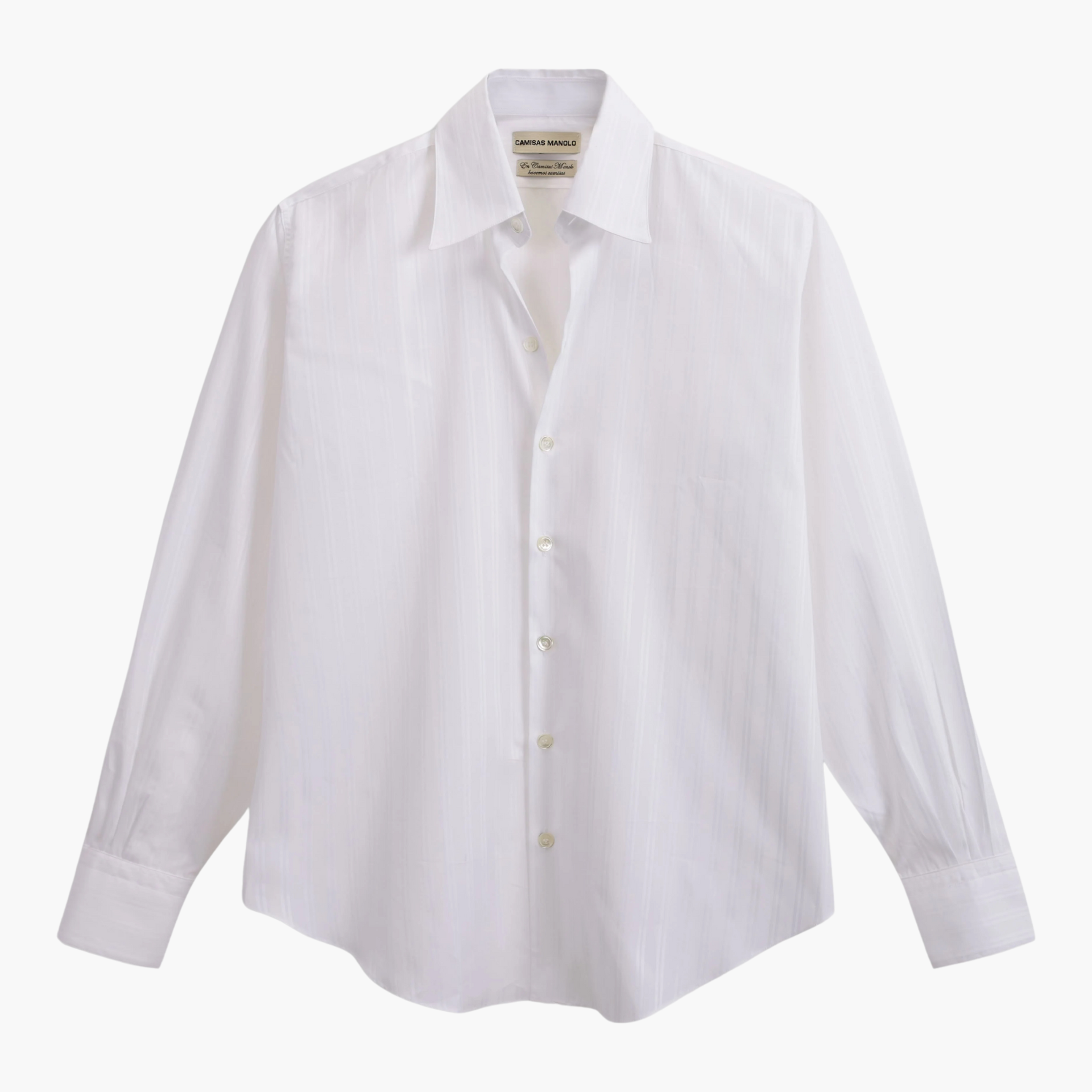 WHITE/WHITE STRIPES NORMAL SHIRT Camisas Manolo