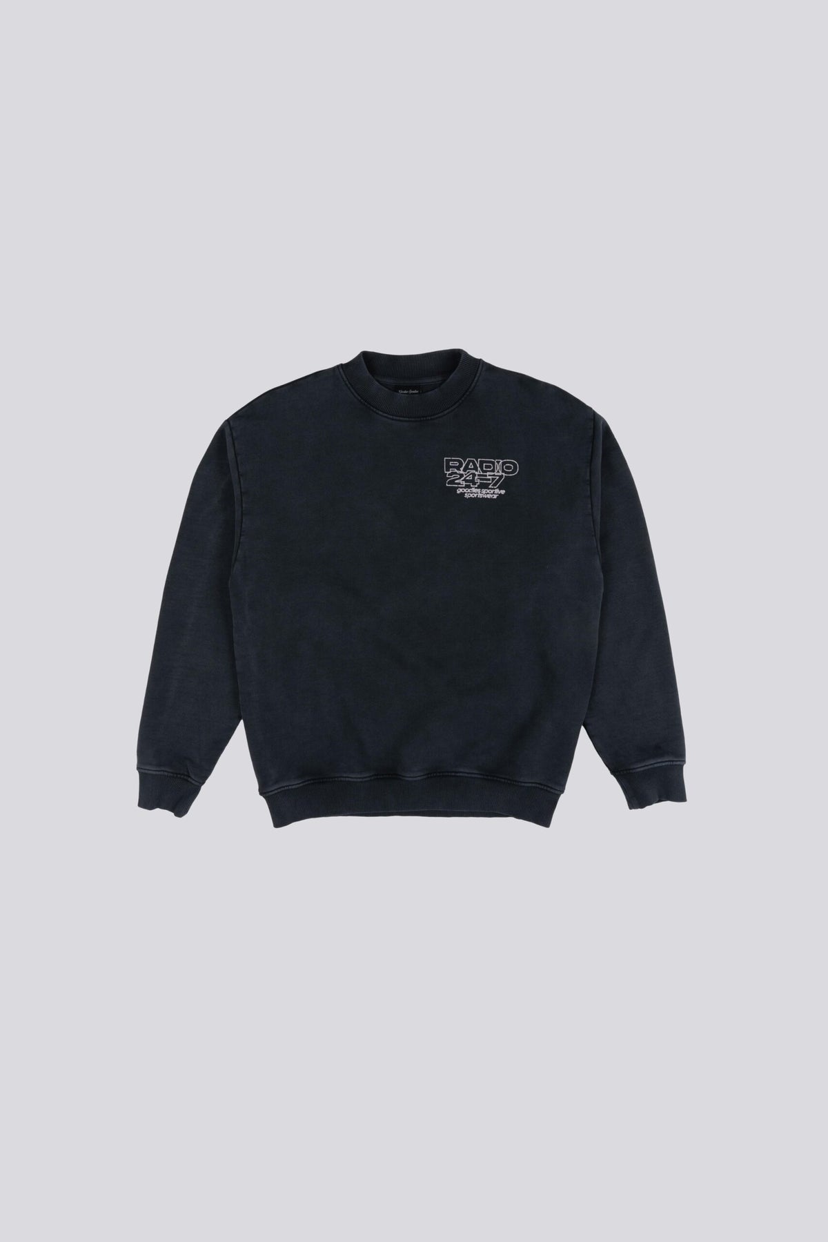 RADIO 24:7 CREWNECK - Faded Grey GOODIES SPORTIVE - packshot face — photo 5
