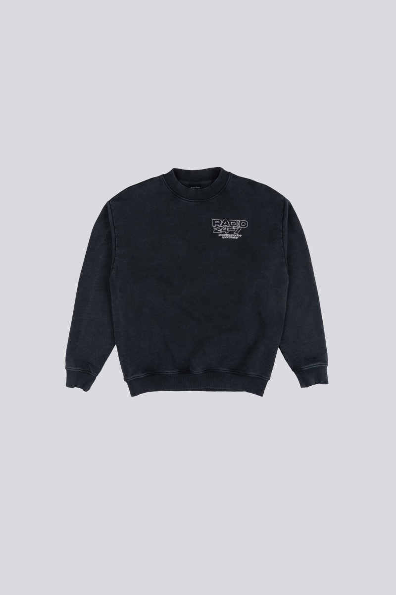 RADIO 24:7 CREWNECK - Faded Grey GOODIES SPORTIVE - packshot face
