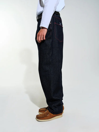 drs pants - raw denim / haute red - Aura