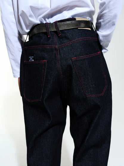 drs pants - raw denim / haute red - Aura