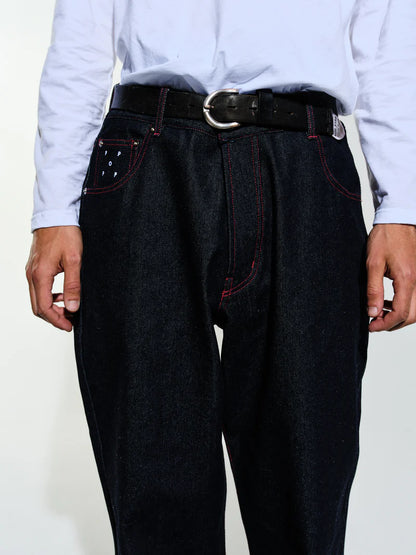 drs pants - raw denim / haute red - Aura