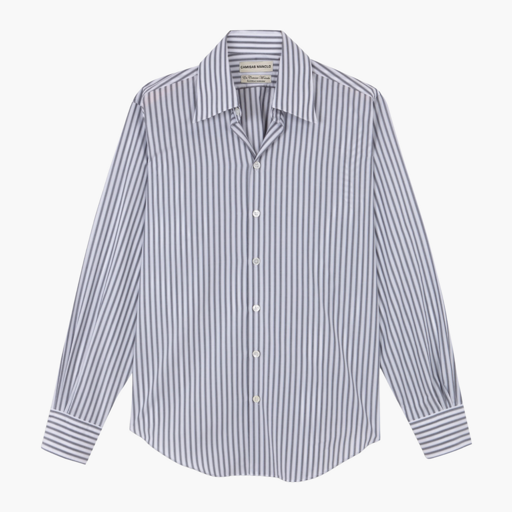 WHITE/BLACK STRIPES NORMAL SHIRT Camisas Manolo