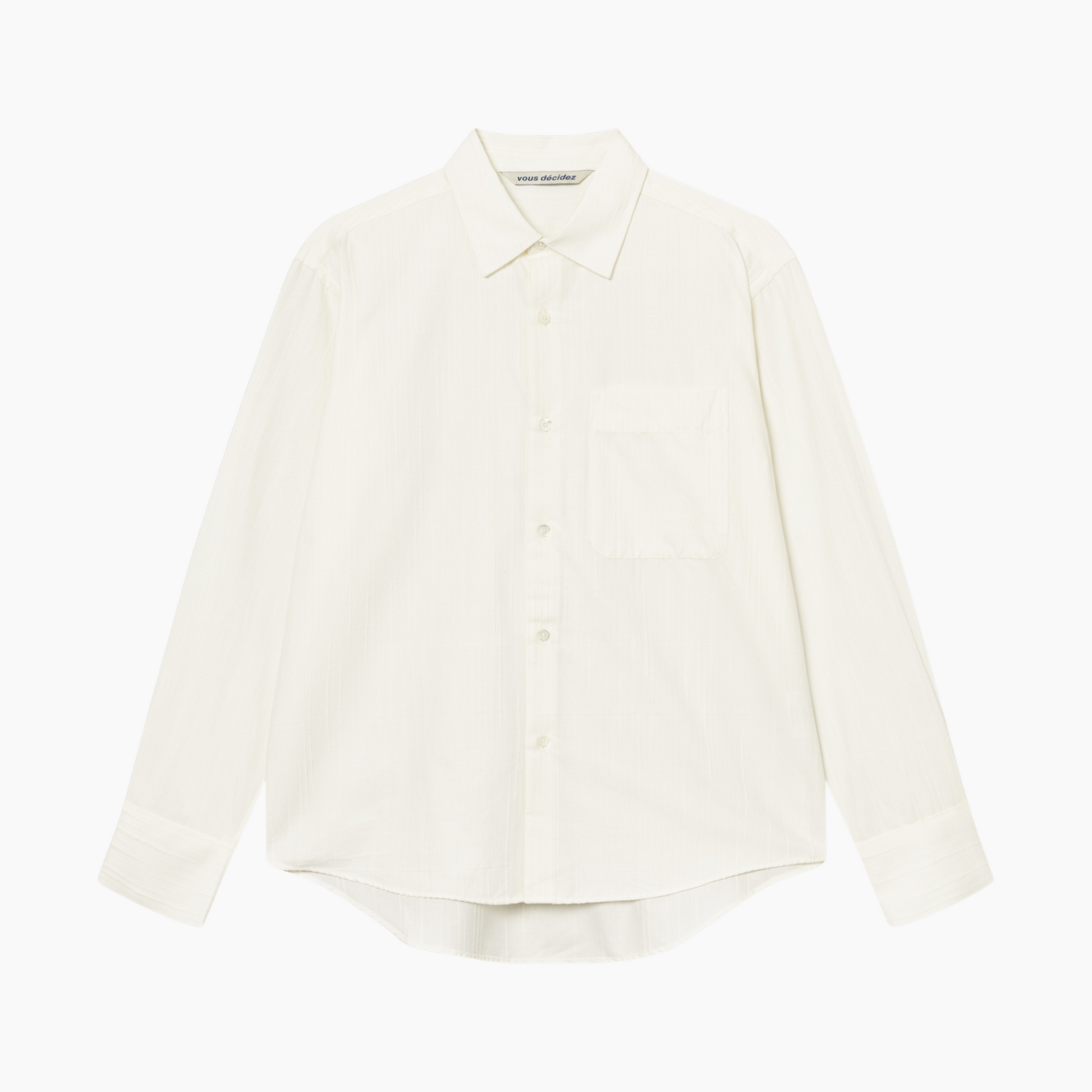 MADE SHIRT - WHITE STRUCTURE STRIPE - Aura